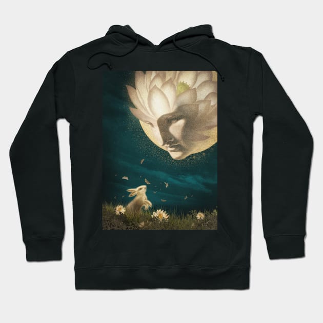 Rabbit and Moon Hoodie by AngiandSilas